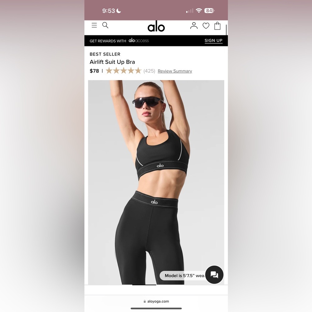SOLD Alo Airlift Suit Up Bra